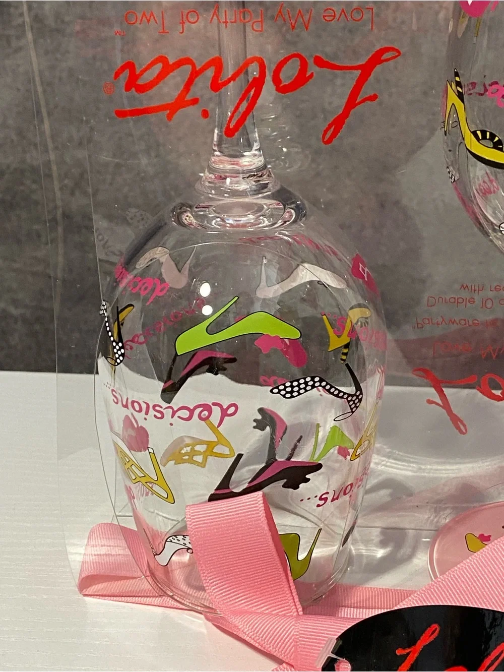 Lolita Decisions Acrylic Wine Glasses Set of 2 Love My Party of Two New⁠